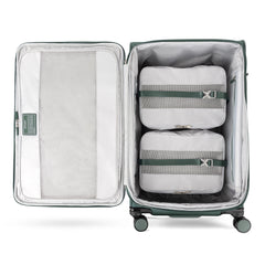 VersaPack®+ 78cm Large Expandable Spinner - Desert Sage Green interior with packing cubes